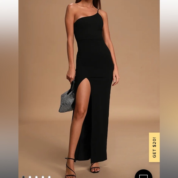 Lulus Dresses & Skirts - NWT Lulu’s Keeper of My Heart Black One Shoulder Maxi Dress